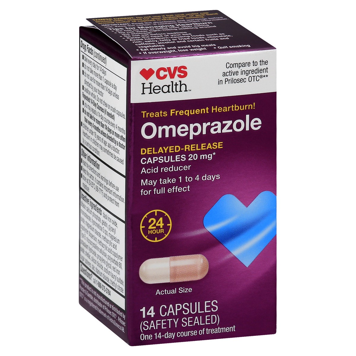 slide 9 of 11, CVS Health Omeprazole Delayed Release Capsules, 14 Ct, 1 ct