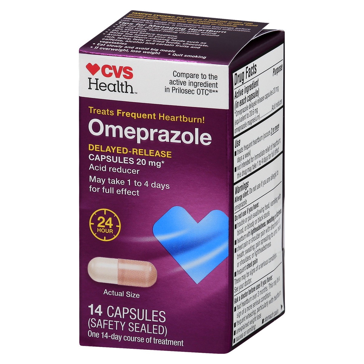 slide 6 of 11, CVS Health Omeprazole Delayed Release Capsules, 14 Ct, 1 ct