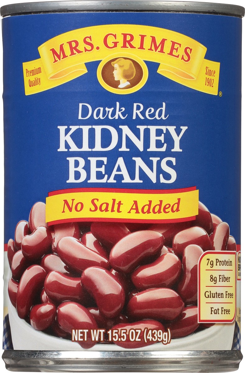 slide 9 of 9, Mrs. Grimes Dark Red No Salt Added Kidney Beans 15.5 oz, 15.5 oz