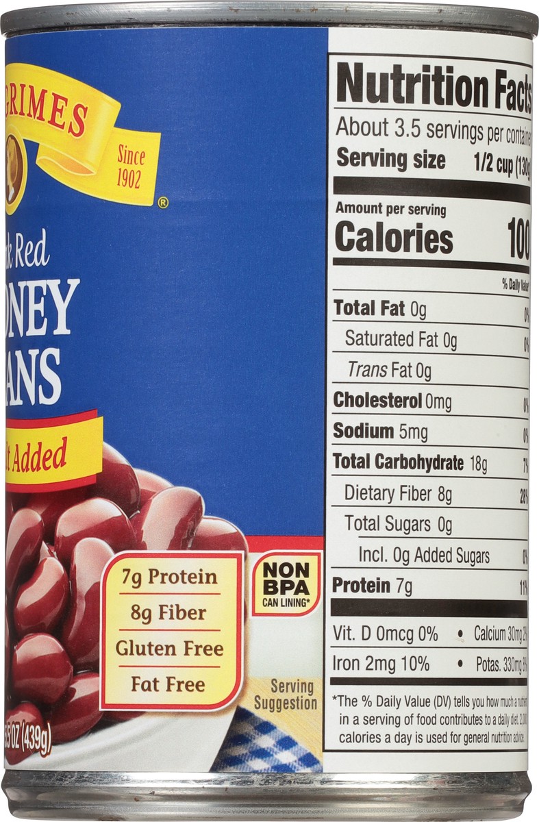 slide 8 of 9, Mrs. Grimes Dark Red No Salt Added Kidney Beans 15.5 oz, 15.5 oz