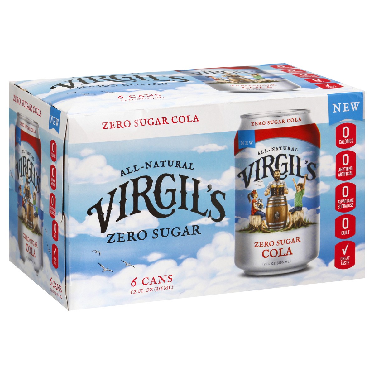 slide 2 of 9, Virgil's Zero Sugar Cola 6 ea, 6 ct