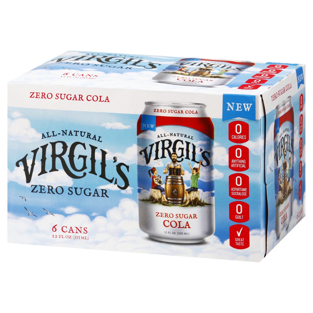 slide 3 of 9, Virgil's Zero Sugar Cola 6 ea, 6 ct