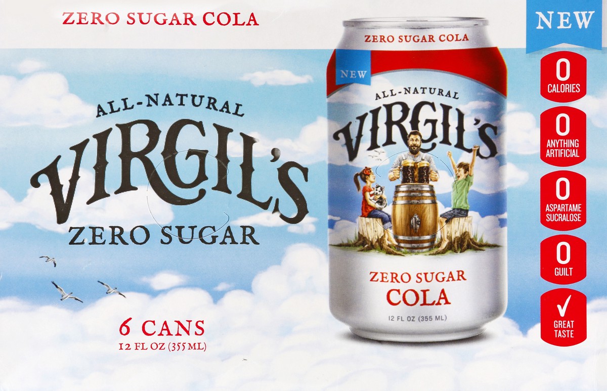 slide 9 of 9, Virgil's Zero Sugar Cola 6 ea, 6 ct