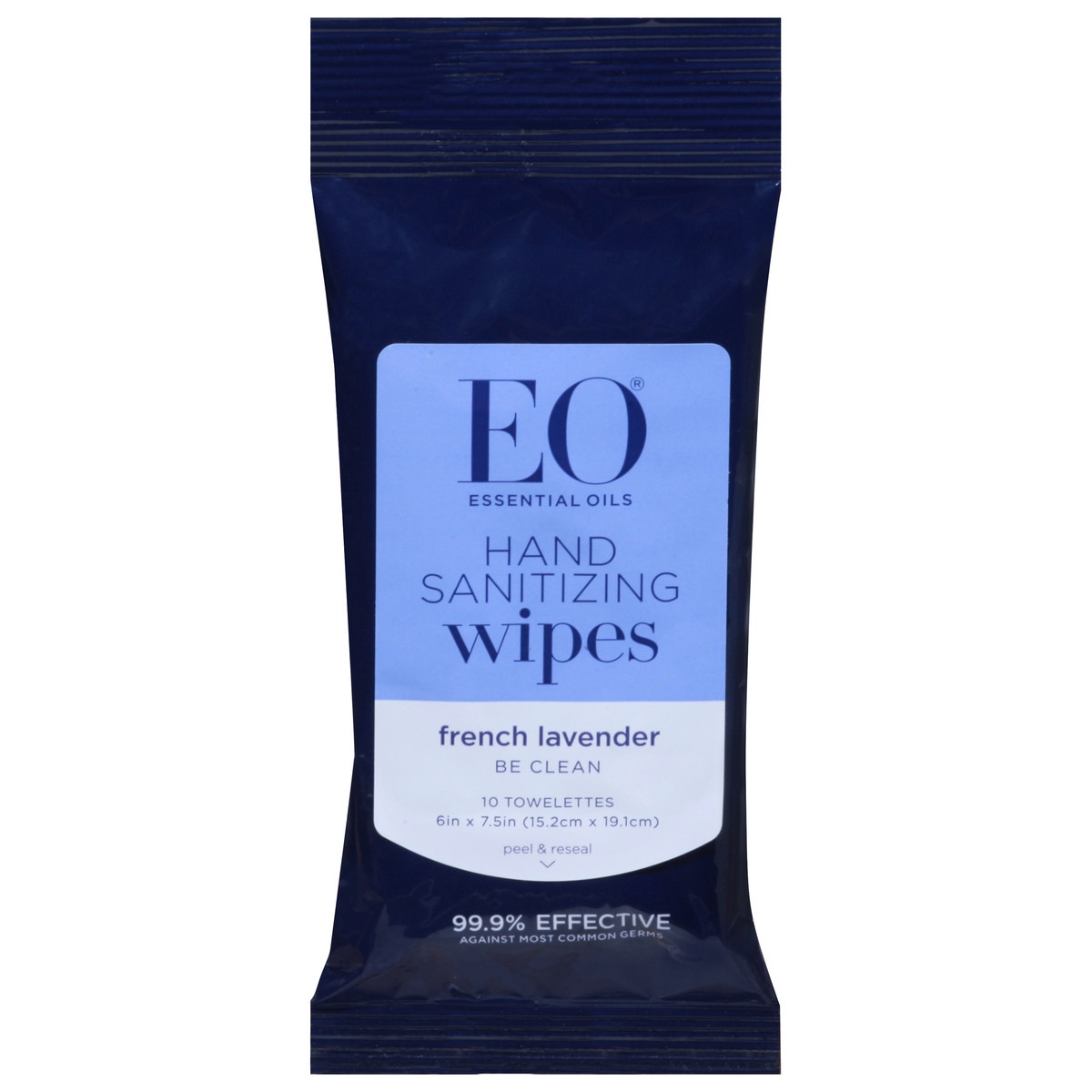slide 1 of 9, EO French Lavender Hand Sanitizing Wipes, 10 ct