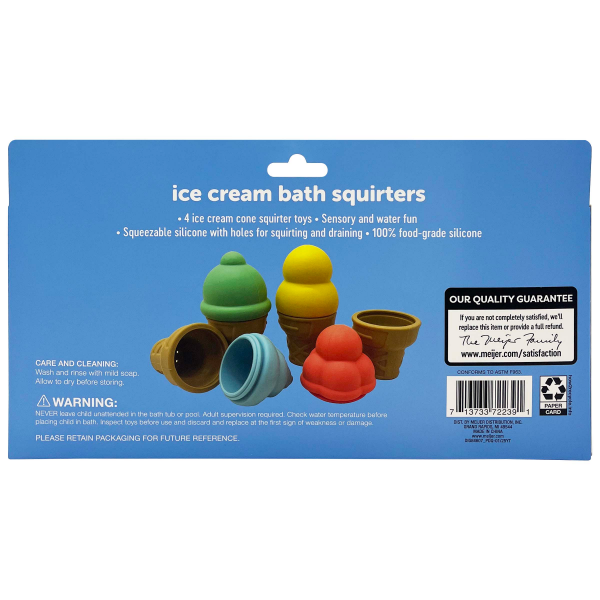 slide 5 of 5, Meijer Ice Cream Cone Bath Toys 4 Pk, 4 ct