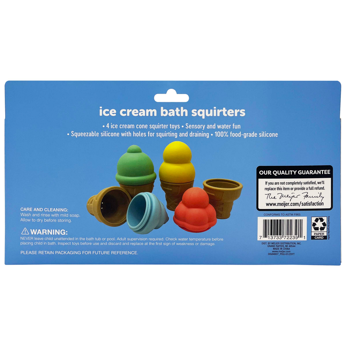 slide 3 of 5, Meijer Ice Cream Cone Bath Toys 4 Pk, 4 ct