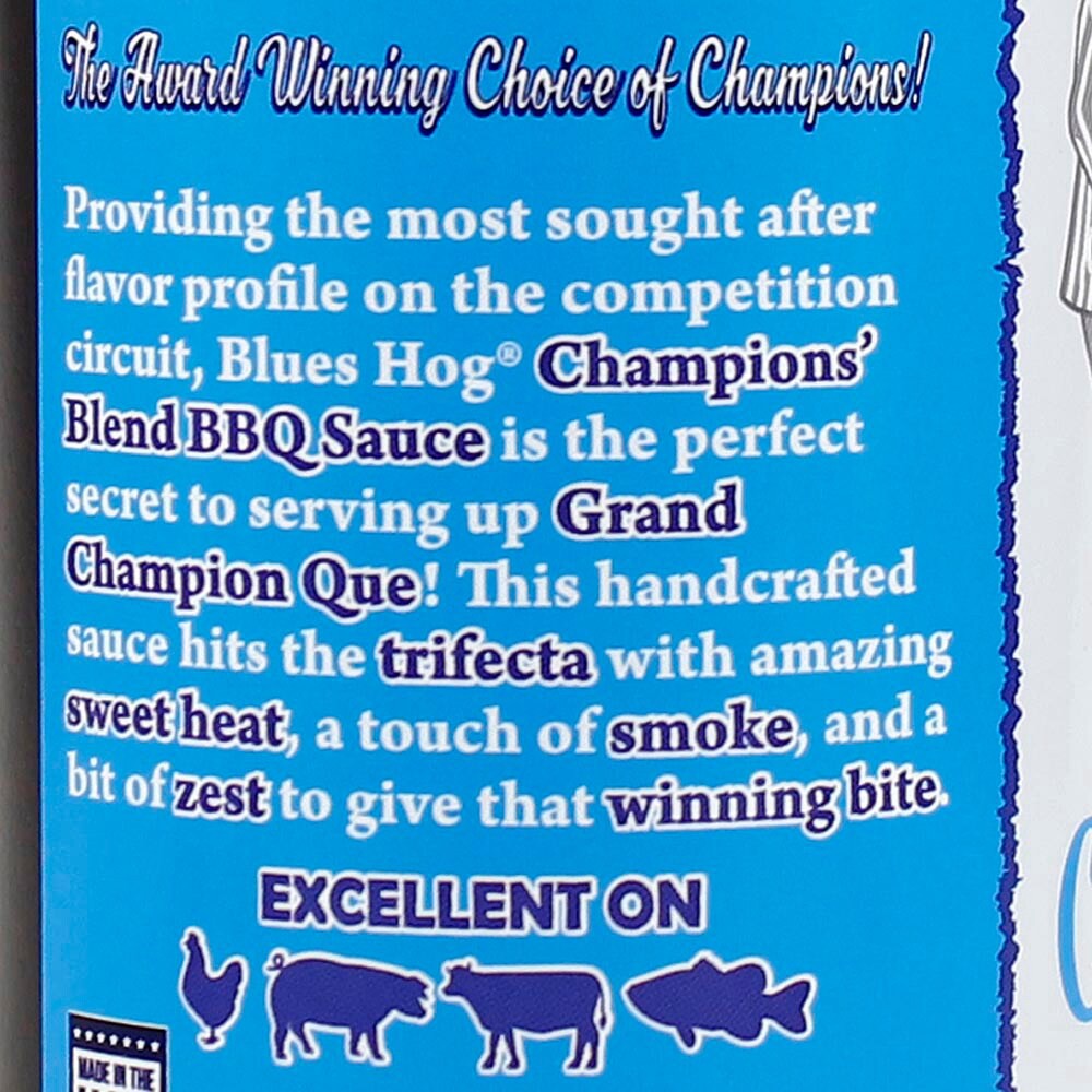 slide 3 of 3, Blues Hog Champions Blend Barbeque Sauce, 24 oz