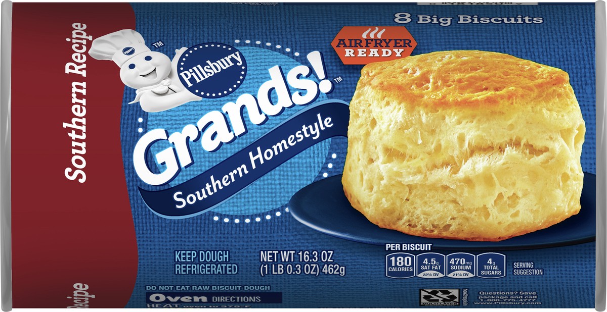 slide 4 of 9, Pillsbury Grands! Southern Homestyle, Original Biscuits, 8 ct, 16.3 oz, 8 ct