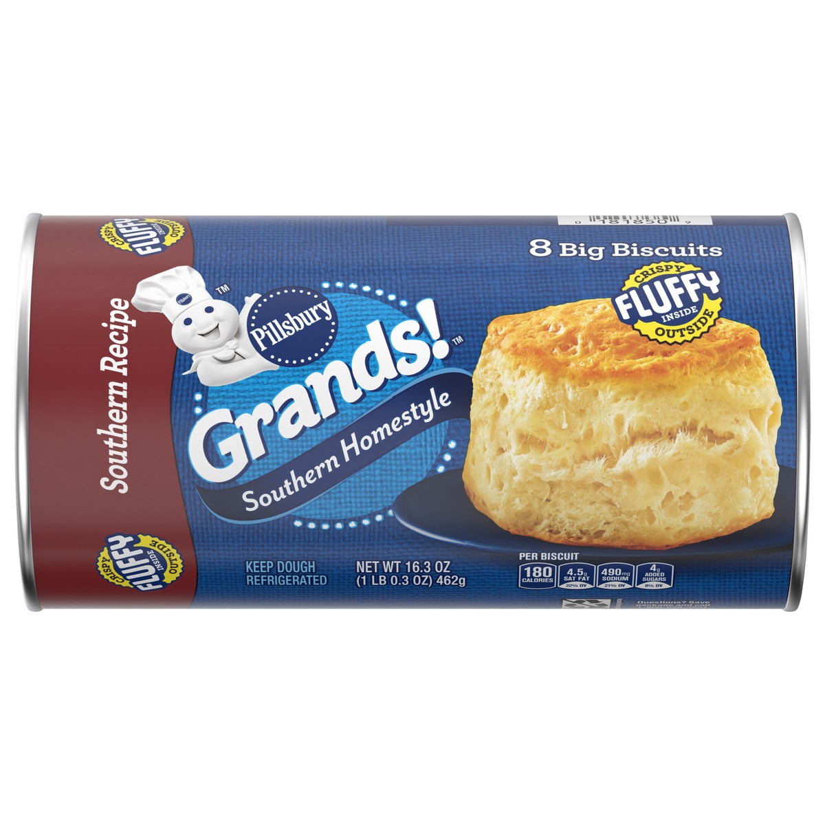 slide 1 of 9, Pillsbury Grands! Southern Homestyle, Original Biscuits, 8 ct, 16.3 oz, 8 ct