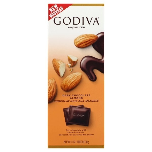 slide 1 of 5, Godiva Dark Chocolate Almond Bar, 3.1 oz