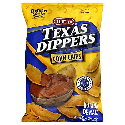 slide 1 of 1, H-E-B Texas Dippers Corn Chips, 22 oz