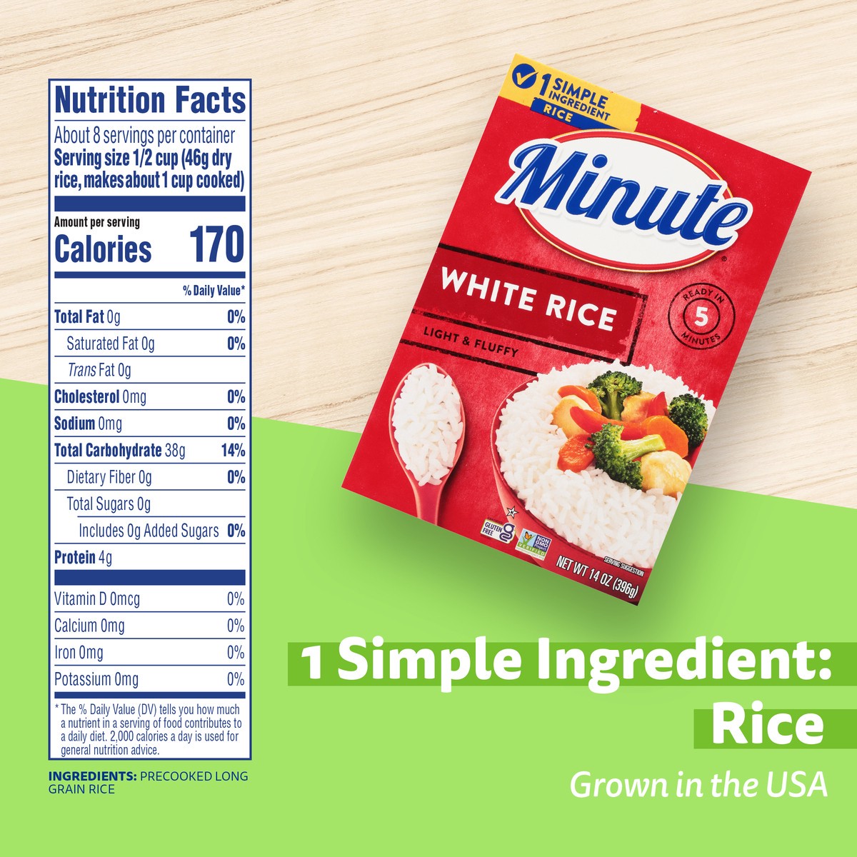 slide 13 of 13, Minute White Rice, 14 oz