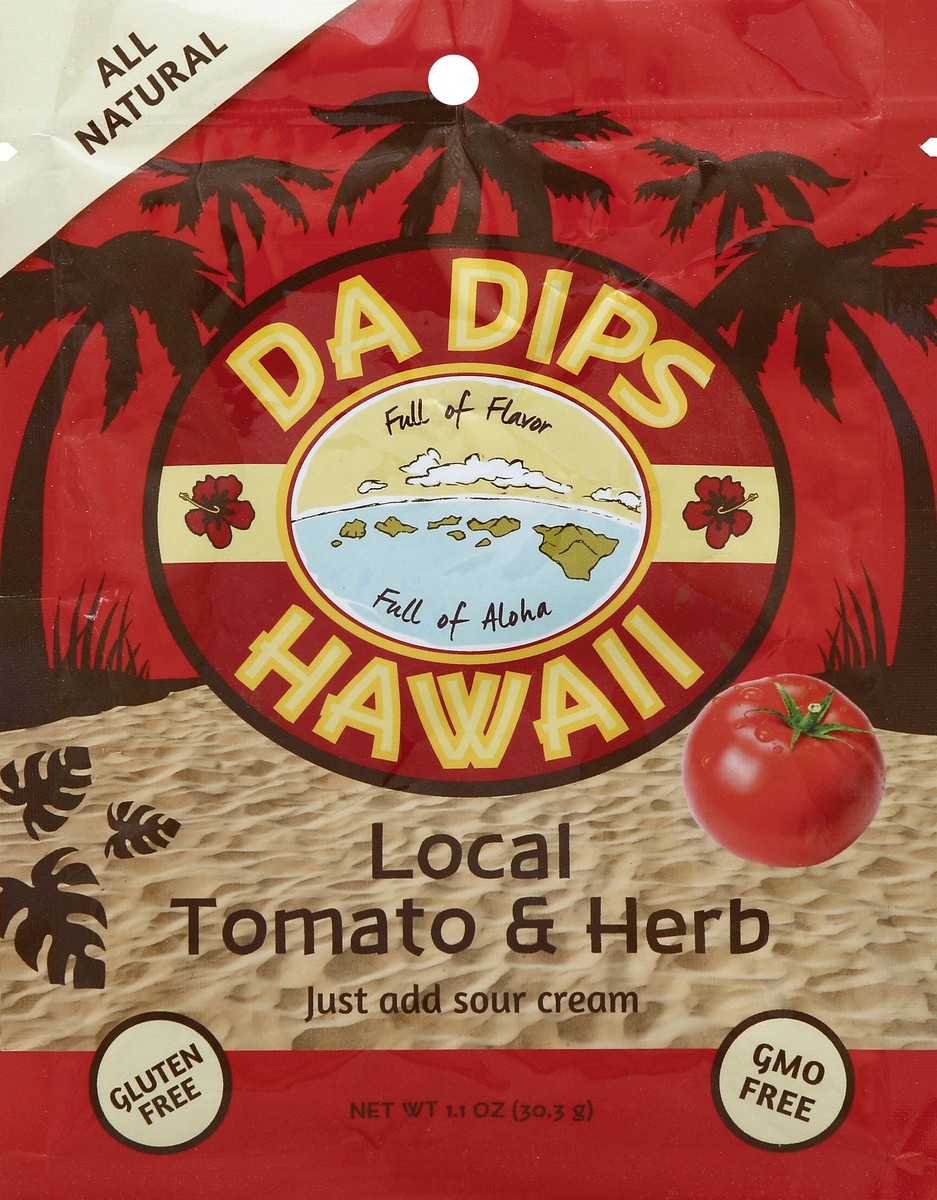 slide 3 of 3, Da Dips Hawaii Herb Tomato Dip, 1.1 oz