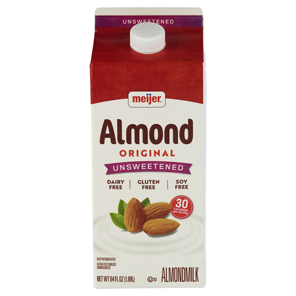 slide 1 of 1, Meijer Unsweetened Almond Milk, 64 fl oz