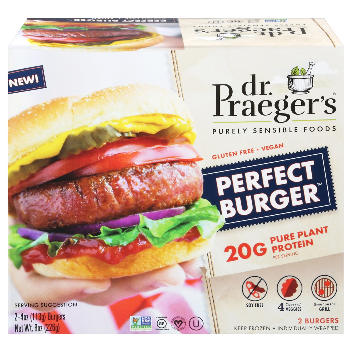 slide 1 of 14, Dr. Praeger's Perfect Burger, 2 ct