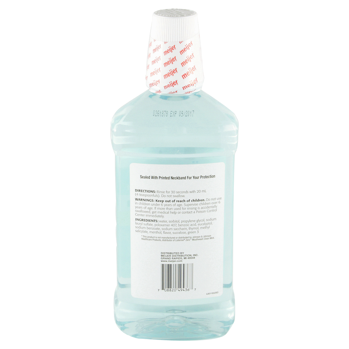 slide 2 of 3, Meijer Alcohol Free Mouthwash, Light Mint, 33.8 oz