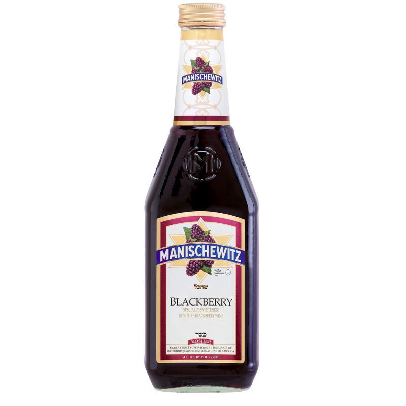slide 1 of 3, Manischewitz Blackberry Kosher Red Wine, 750 ml
