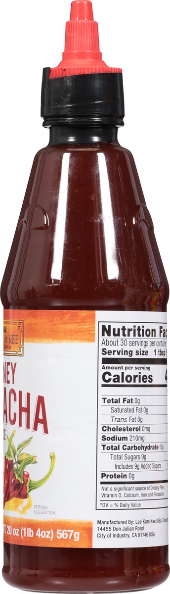 slide 12 of 13, Lkk Honey Sriracha Sauce, 20 oz