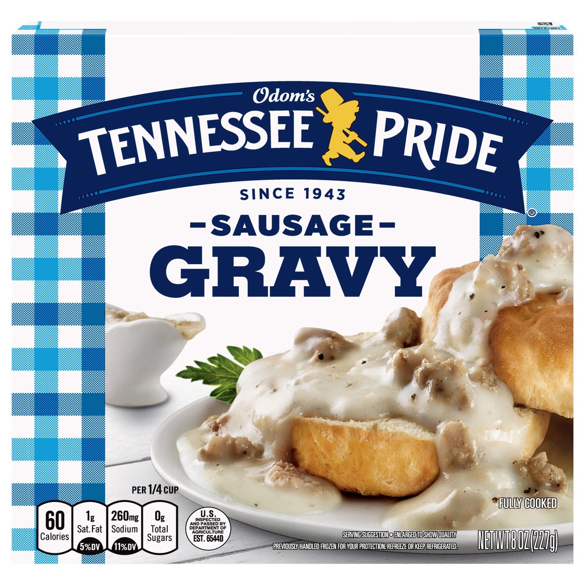 slide 1 of 5, Odom's Tennessee Pride Frozen Sausage Gravy, 8 OZ, 8 oz