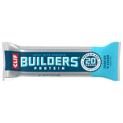 CLIF BUILDERS Protein Bar - Cookies ''n Cream Flavor - 20g Plant Based Protein - Gluten Free - Non-GMO - Low Glycemic - No Artificial Sweeteners - 2.4 oz.