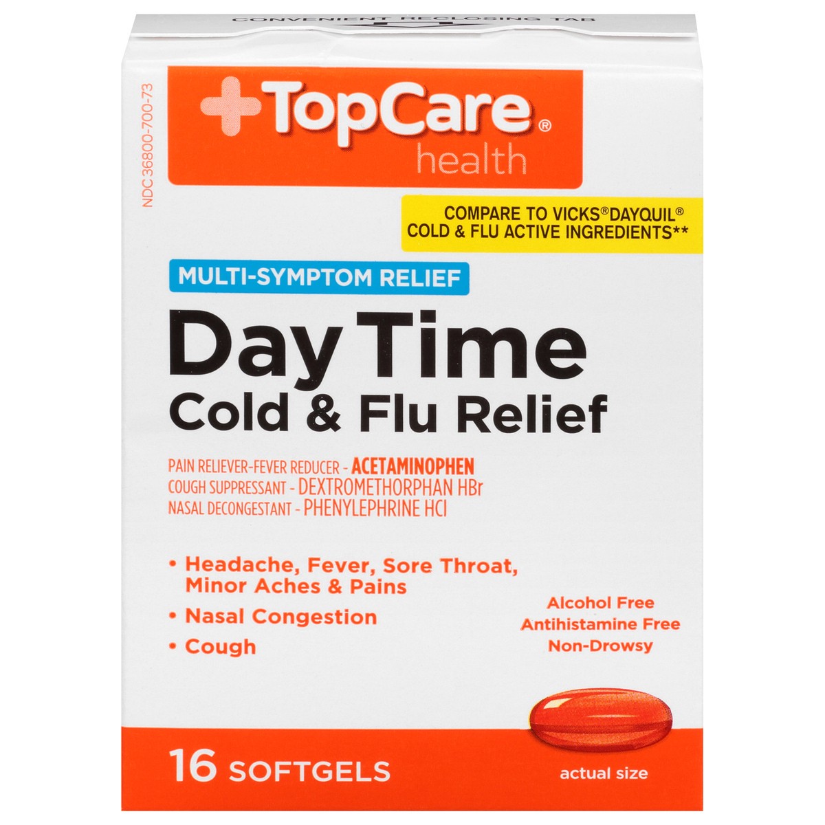 slide 1 of 15, TopCare Daytime Cold & Flu Relief, 16 ct