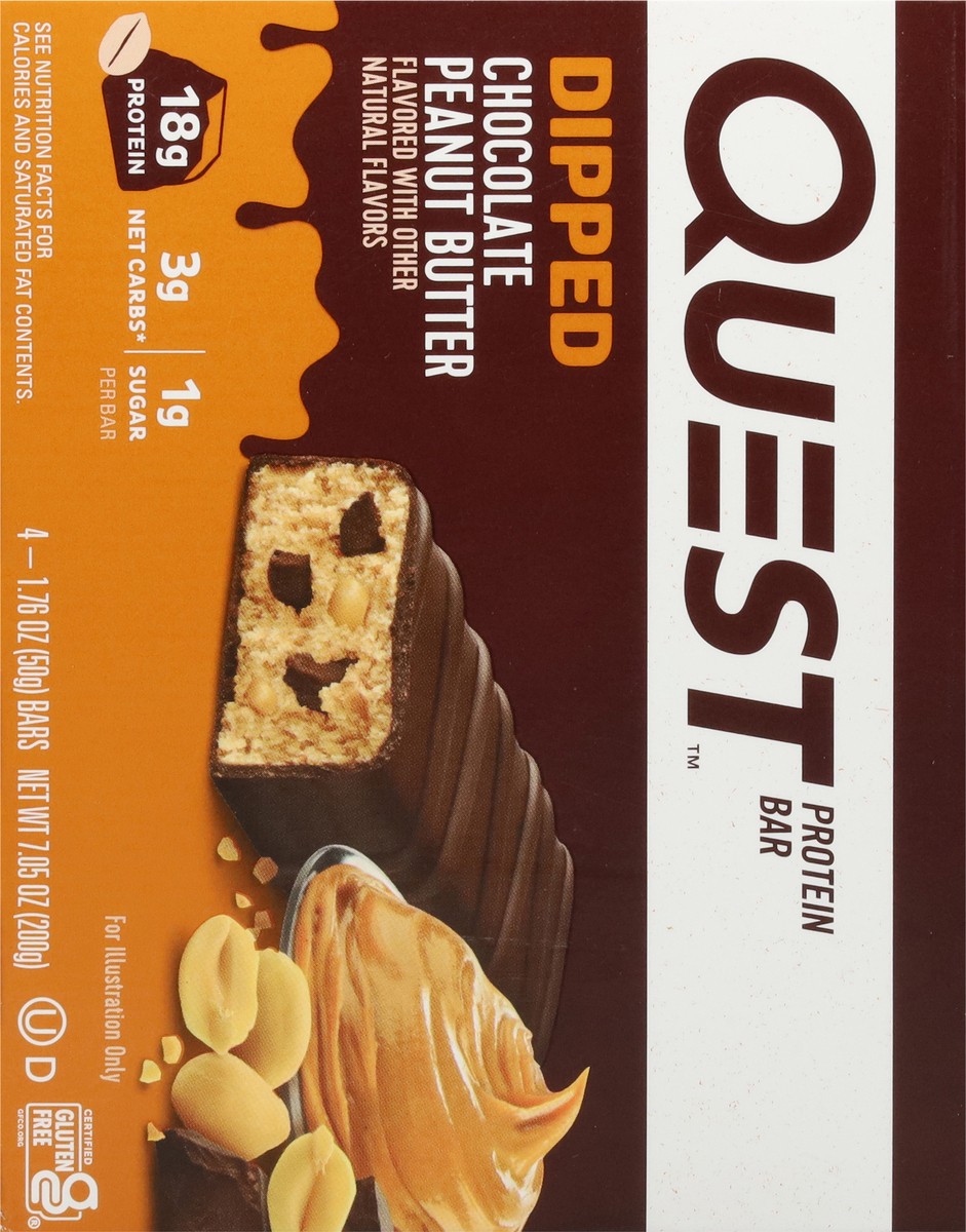 slide 3 of 16, Quest Protein Bar, Chocolate Peanut Butter, Dipped, 4 ct
