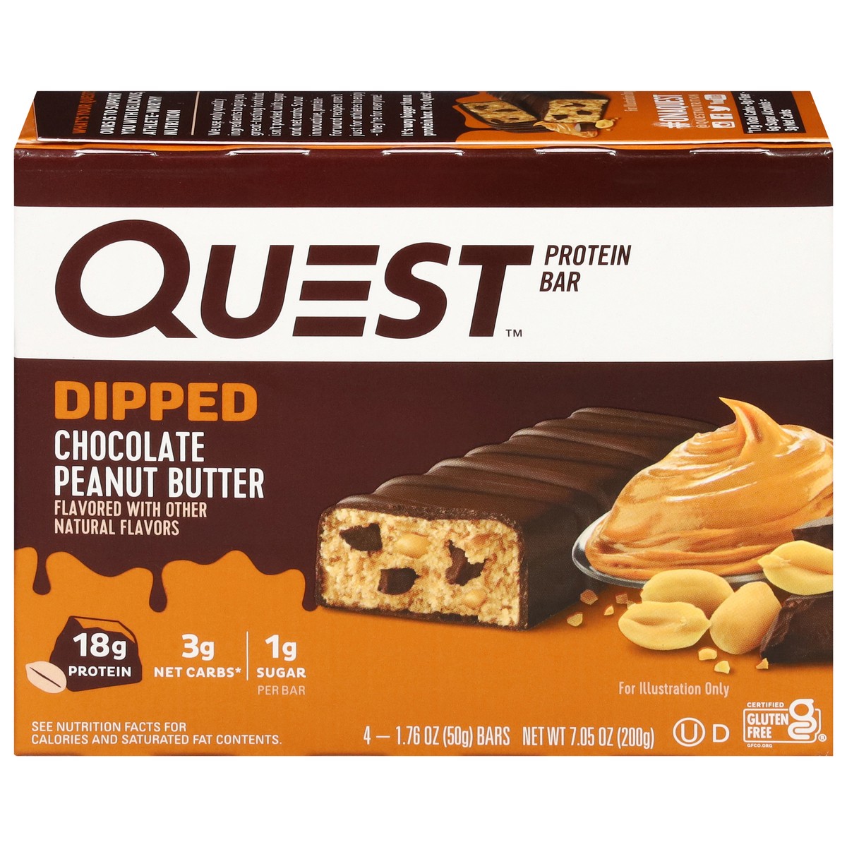 slide 5 of 16, Quest Protein Bar, Chocolate Peanut Butter, Dipped, 4 ct