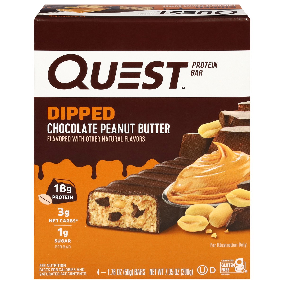 slide 11 of 16, Quest Protein Bar, Chocolate Peanut Butter, Dipped, 4 ct