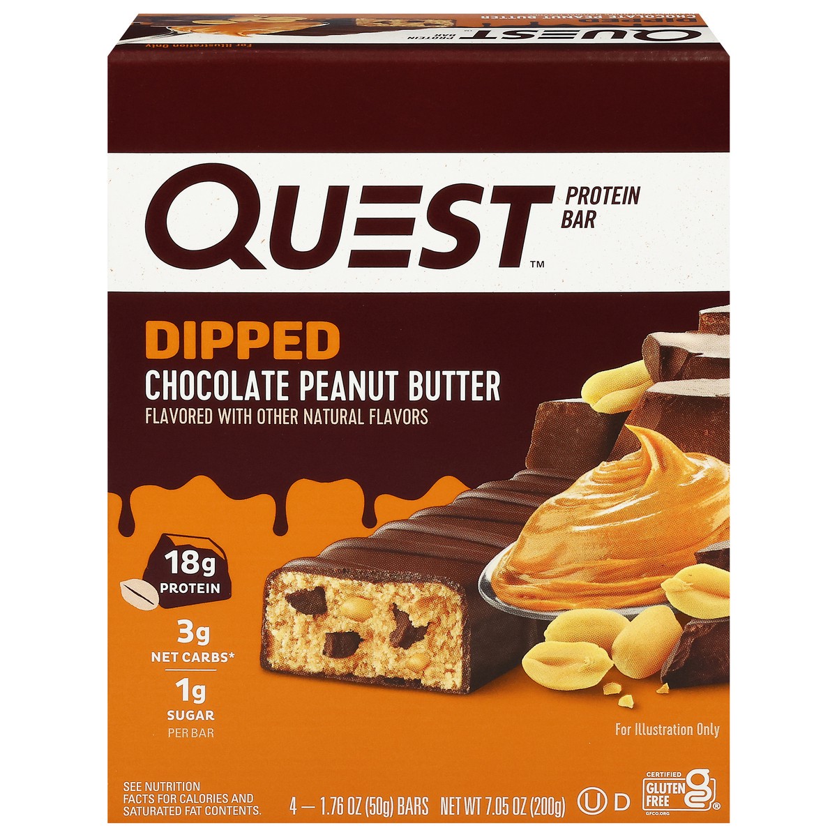 slide 1 of 16, Quest Protein Bar, Chocolate Peanut Butter, Dipped, 4 ct