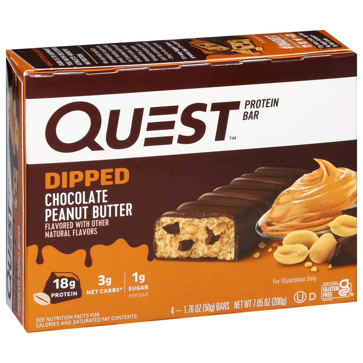 slide 8 of 16, Quest Protein Bar, Chocolate Peanut Butter, Dipped, 4 ct