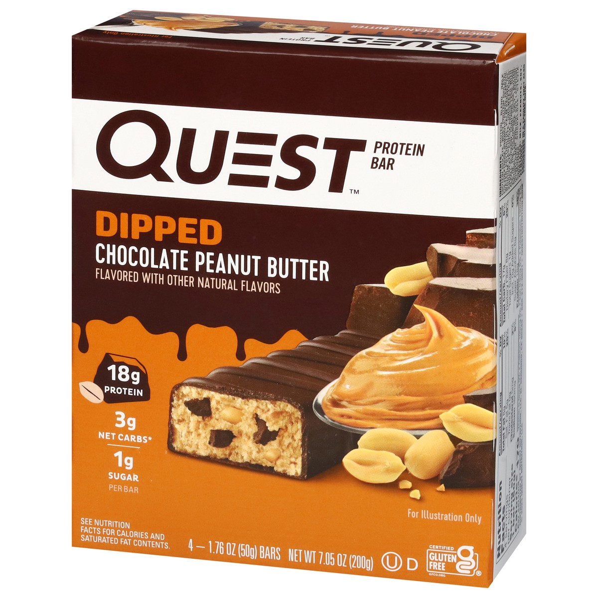 slide 14 of 16, Quest Protein Bar, Chocolate Peanut Butter, Dipped, 4 ct