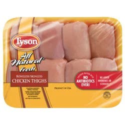 Tyson Foster Farms Simply Raised Chicken Thighs, Boneless, Skinless - Per Pound