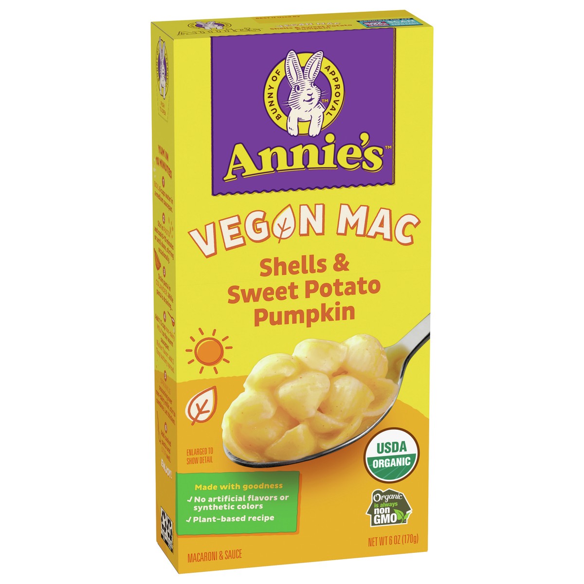 slide 8 of 9, Annie's Organic Vegan Mac, Shells and Sweet Potato Pumpkin, 6 oz, 6 oz