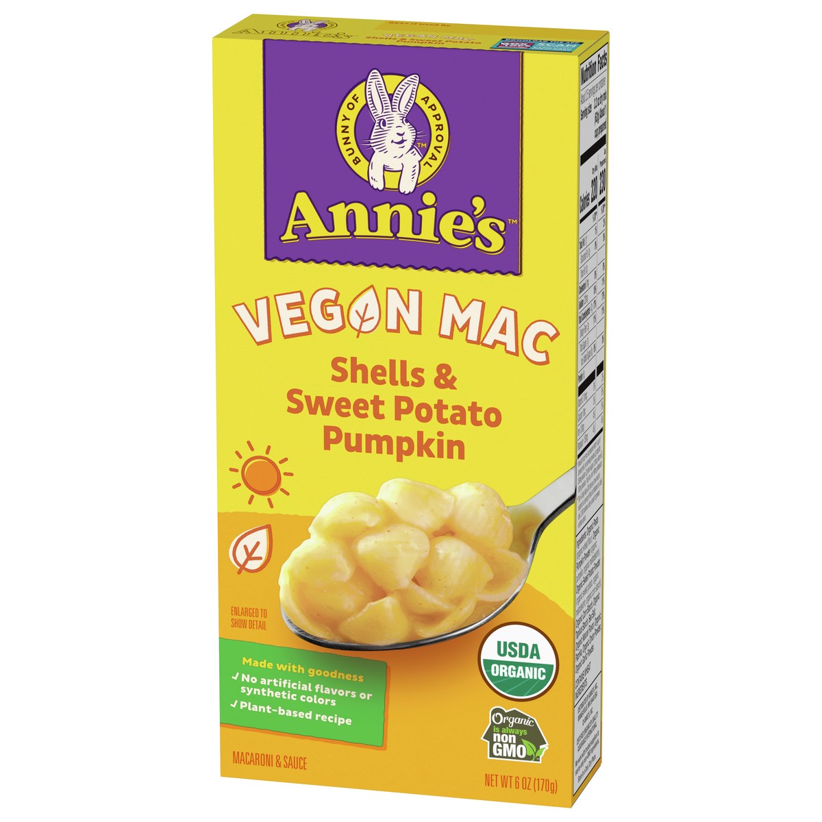 slide 3 of 9, Annie's Organic Vegan Mac, Shells and Sweet Potato Pumpkin, 6 oz, 6 oz