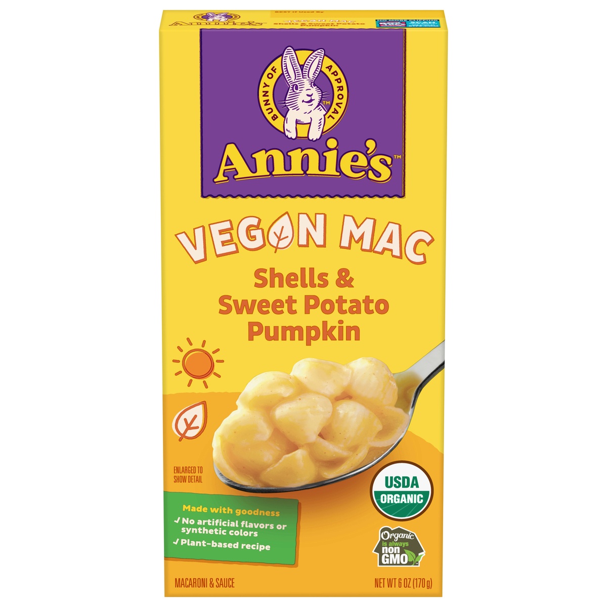 slide 1 of 1, Annie's Organic Vegan Mac, Shells & Sweet Potato Pumpkin, 6 oz., 