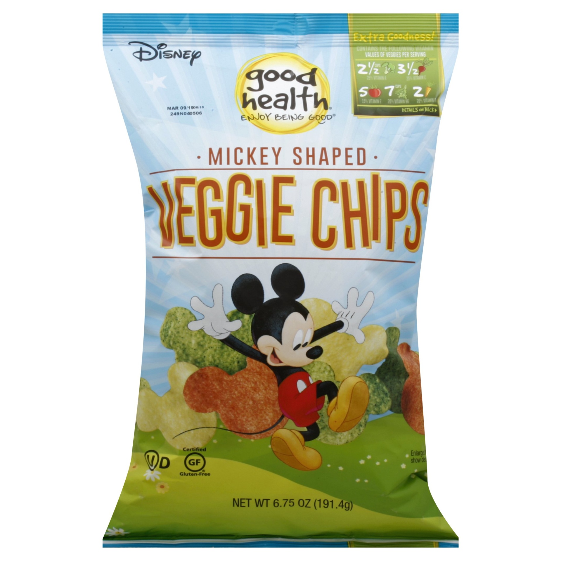 slide 1 of 2, Disney Good Health Mickey Shaped Veggie Chips, 6.7 oz