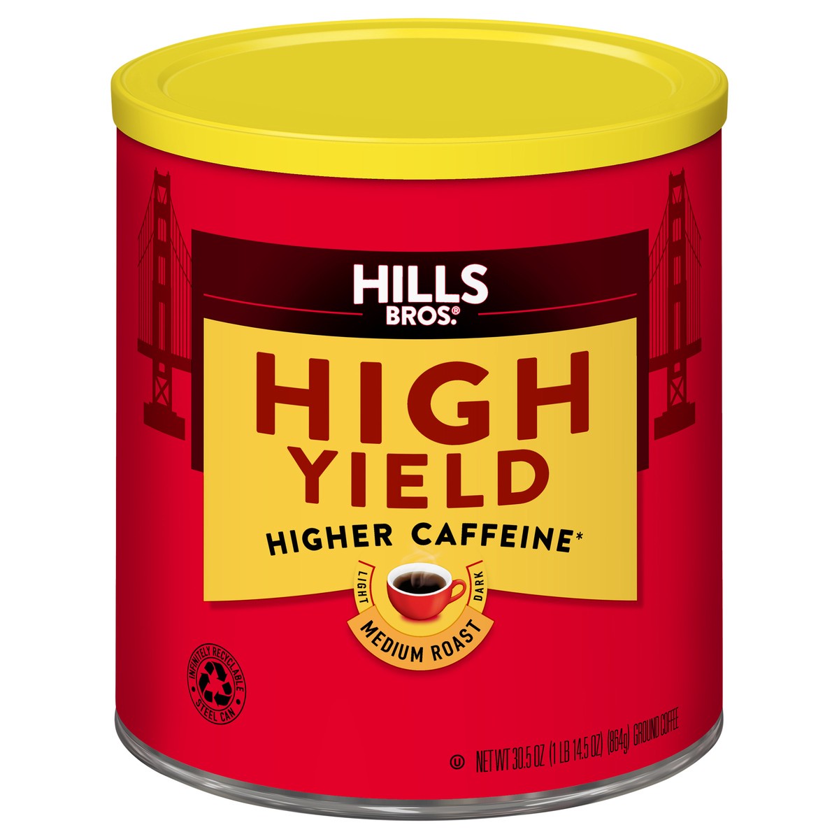 slide 1 of 7, Hills Bros. Hills Brothers High Yield Ground Coffee, 30.5 oz