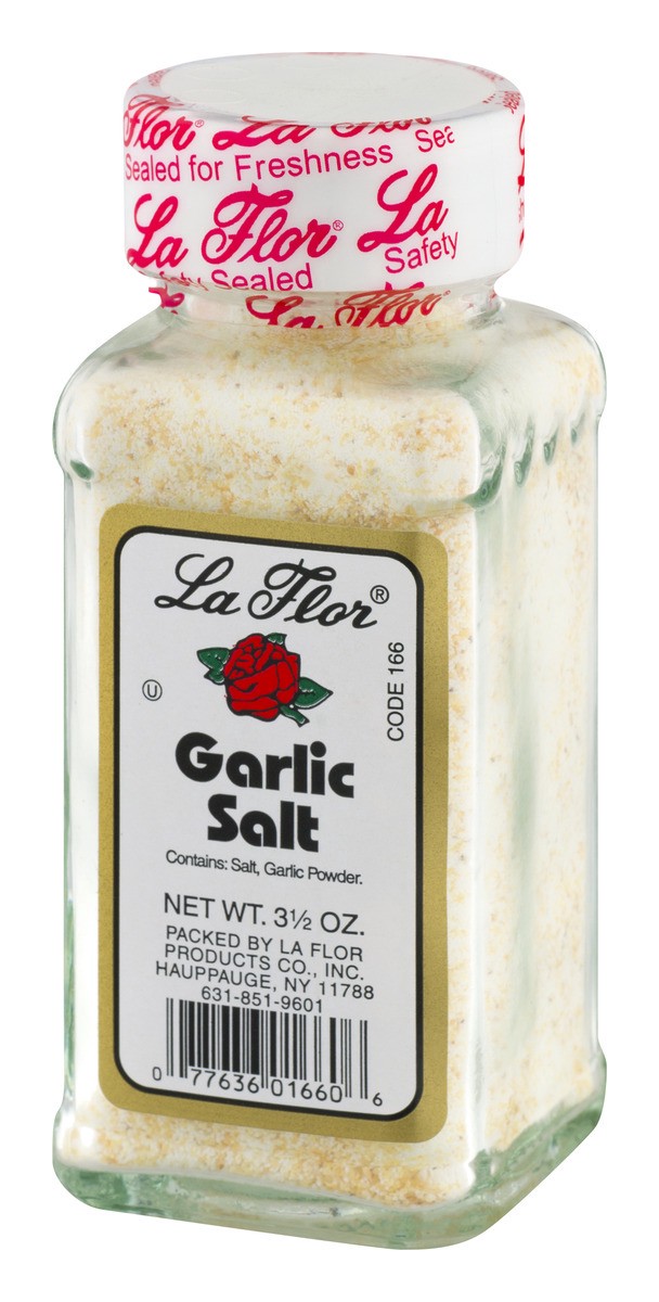 slide 4 of 9, La Flor Garlic Salt, 3.5 oz