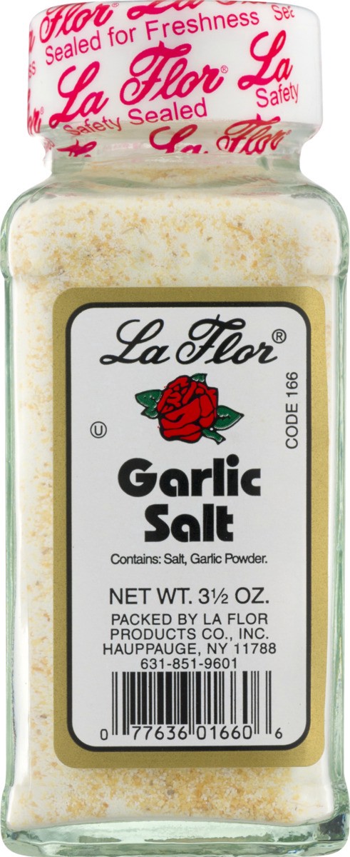 slide 8 of 9, La Flor Garlic Salt, 3.5 oz