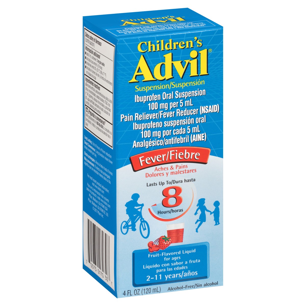 slide 7 of 10, Advil Children's Advil Pain Reliever and Fever Reducer, Liquid Children's Ibuprofen for Pain Relief, Fruit - 4 Fl Oz, 4 fl oz