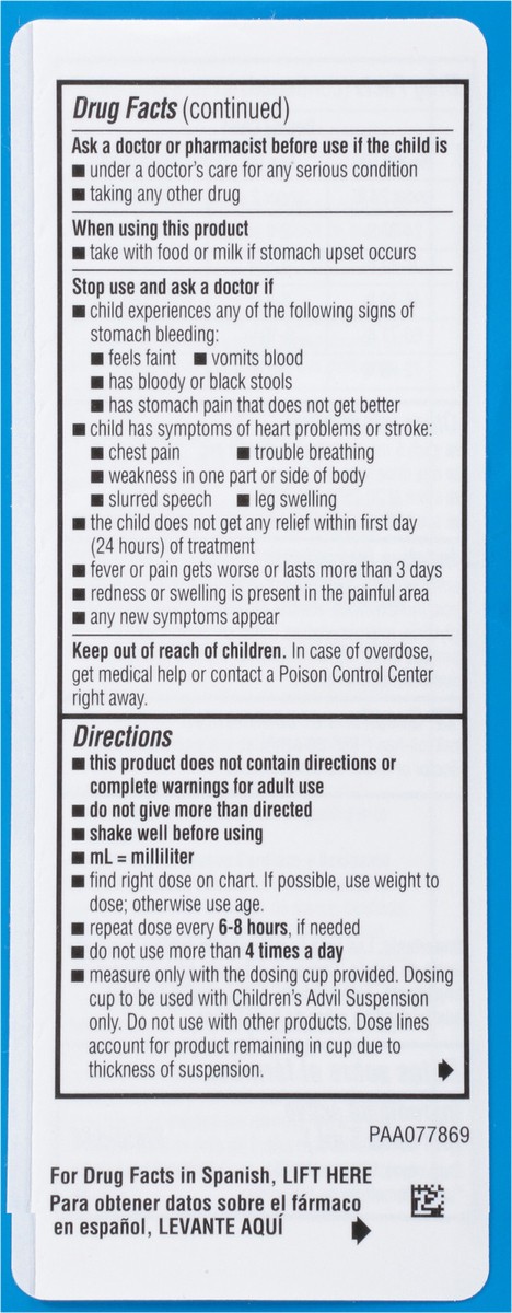 slide 5 of 10, Advil Children's Advil Pain Reliever and Fever Reducer, Liquid Children's Ibuprofen for Pain Relief, Fruit - 4 Fl Oz, 4 fl oz