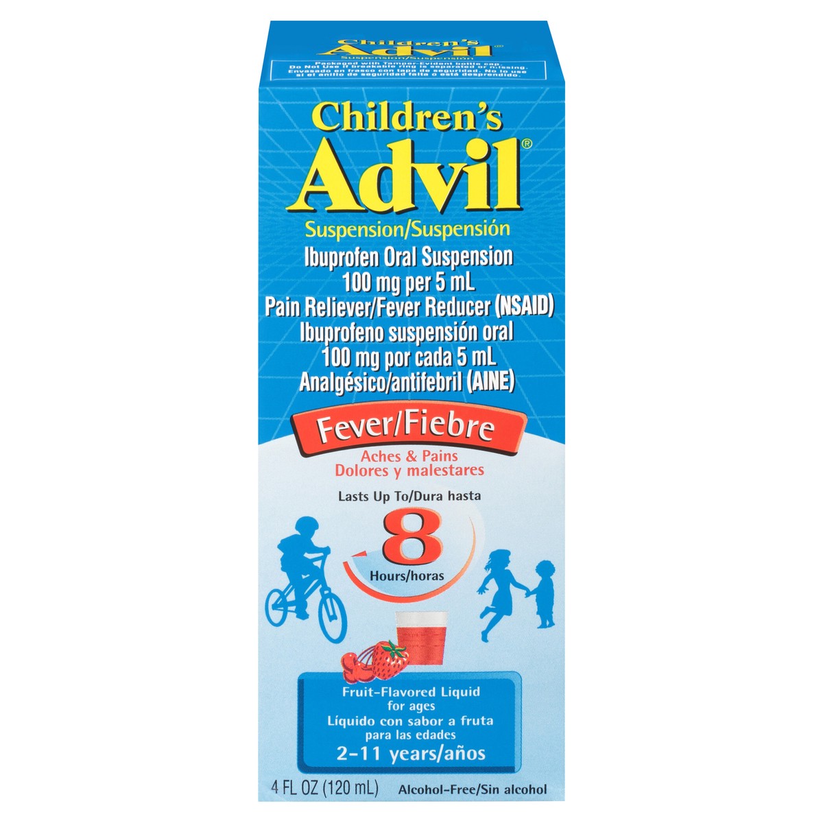 slide 6 of 10, Advil Children's Advil Pain Reliever and Fever Reducer, Liquid Children's Ibuprofen for Pain Relief, Fruit - 4 Fl Oz, 4 fl oz