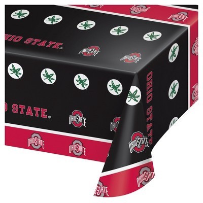 slide 1 of 1, Ohio State Buckeyes University Plastic Tablecloth, 1 ct