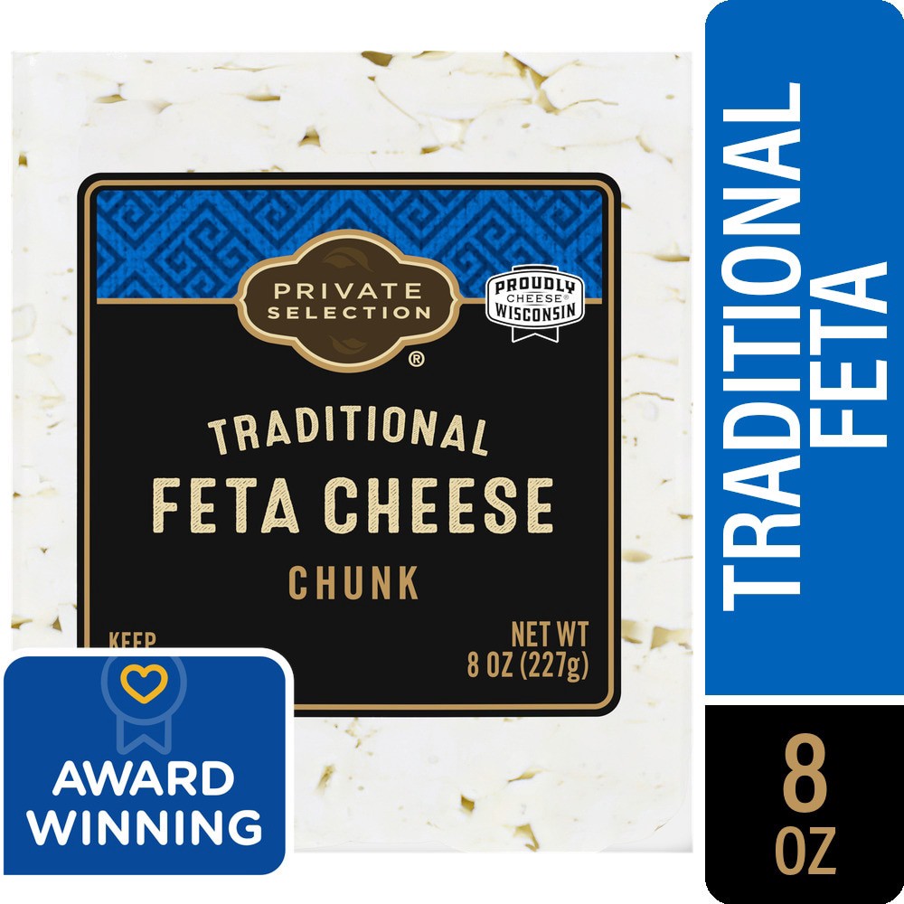 slide 1 of 3, Private Selection Traditional Feta Cheese Chunk, 8 oz