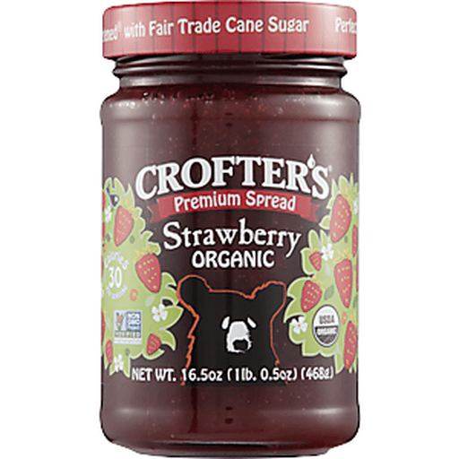 slide 4 of 9, Crofter's Crofters Fruit Spread, Organic, Premium, Strawberry, 16 oz
