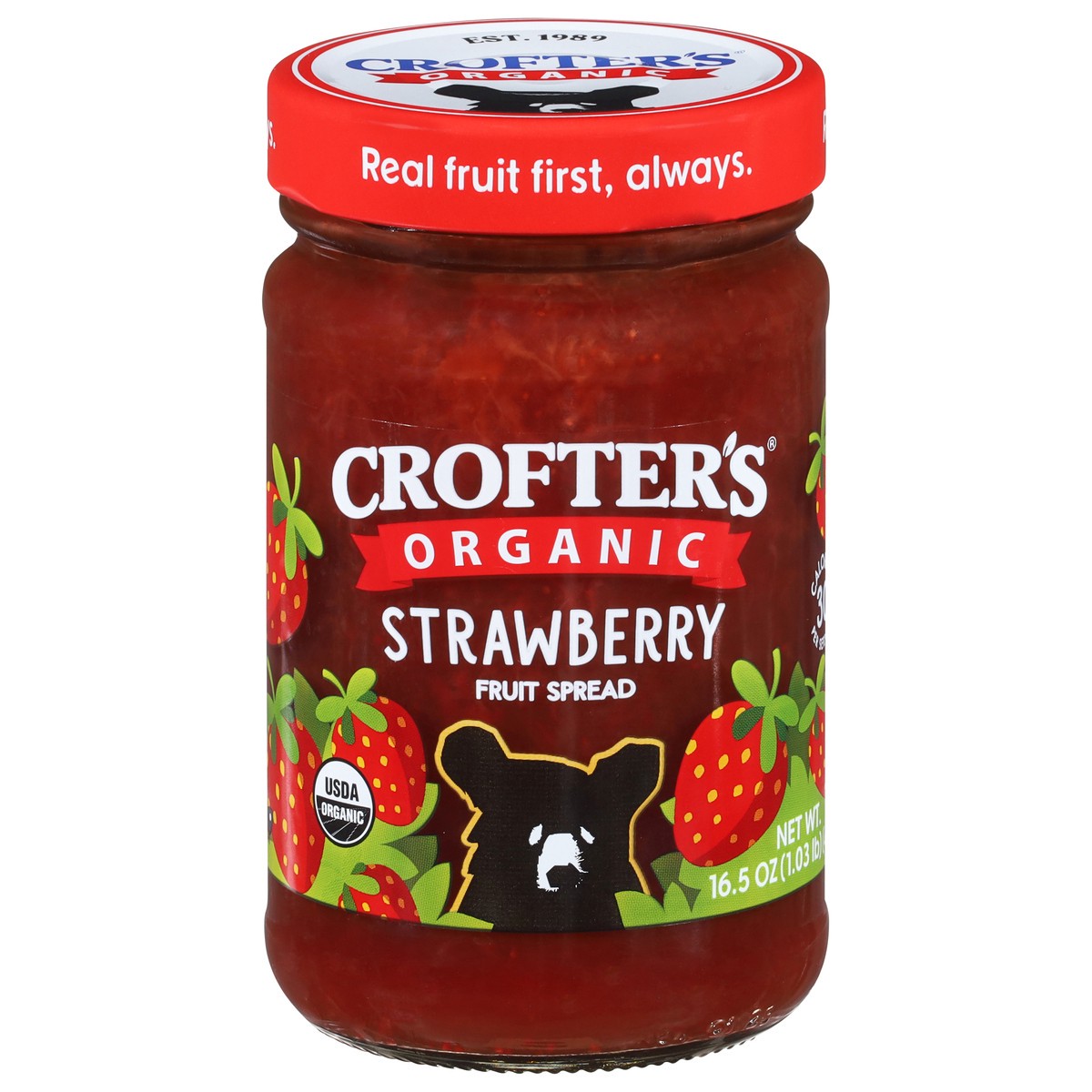 slide 1 of 9, Crofter's Premium Strawberry Organic Spread, 16.5 oz
