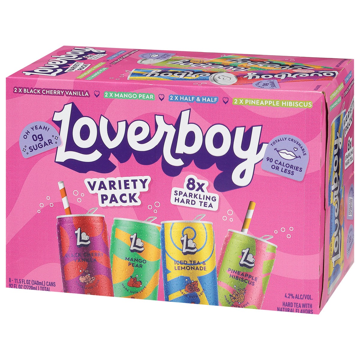 slide 3 of 9, Loverboy Sparkling Hard Tea Variety Pack 8 - 11.5 fl oz Cans, 8 ct; 11.5 oz
