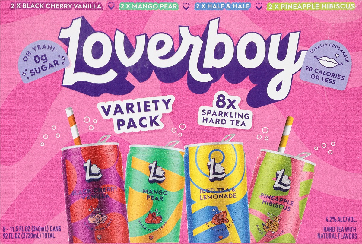 slide 6 of 9, Loverboy Sparkling Hard Tea Variety Pack 8 - 11.5 fl oz Cans, 8 ct; 11.5 oz