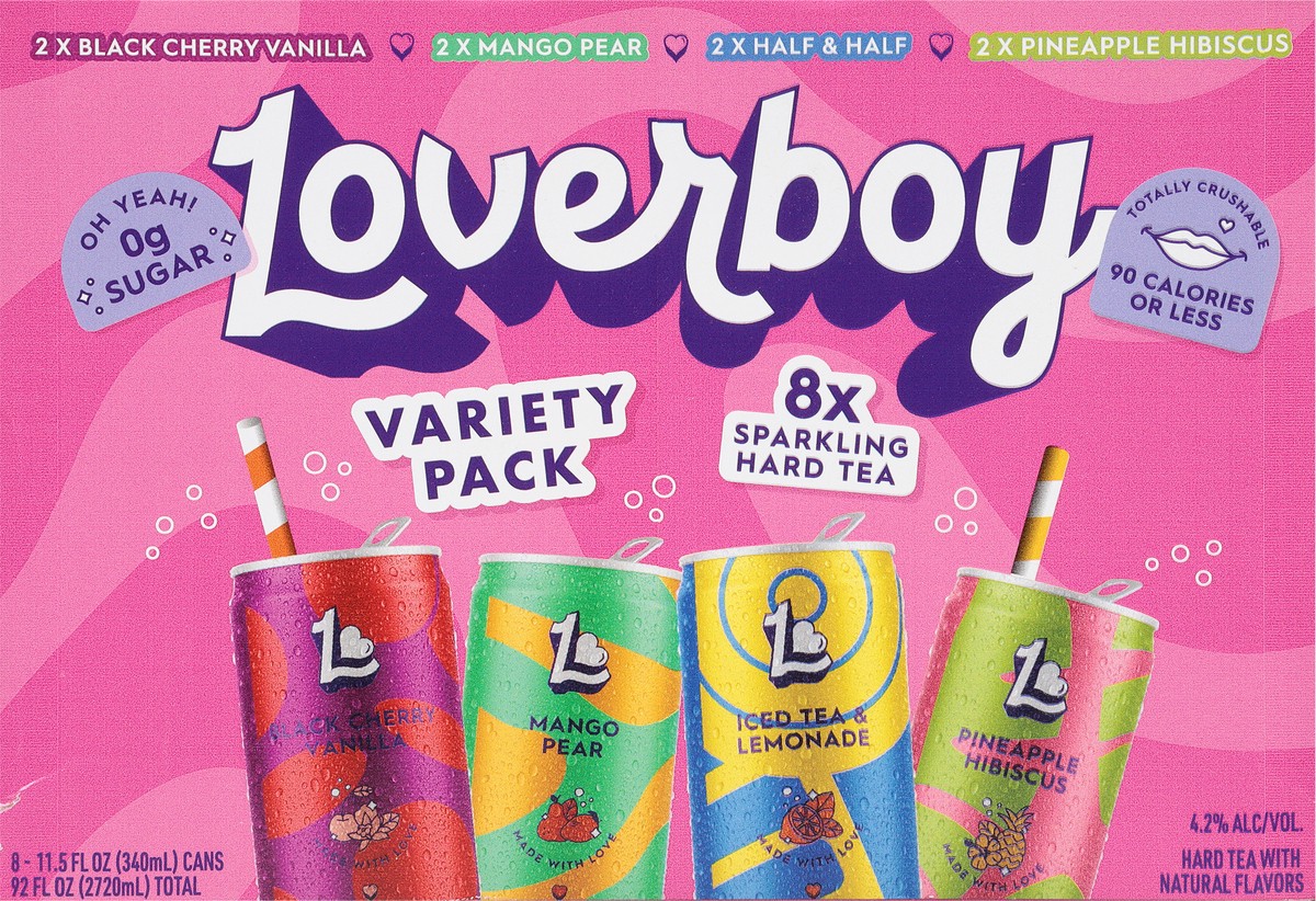slide 5 of 9, Loverboy Sparkling Hard Tea Variety Pack 8 - 11.5 fl oz Cans, 8 ct; 11.5 oz