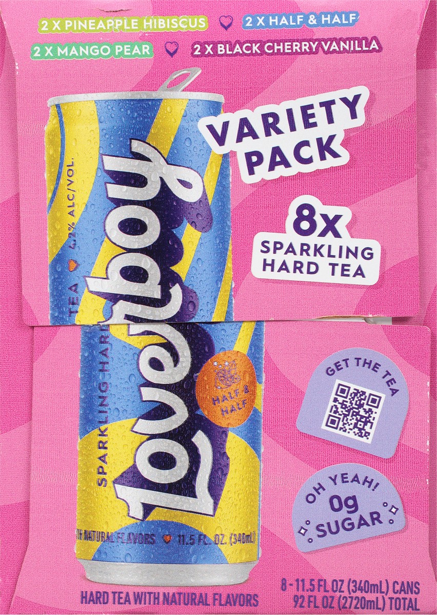 slide 8 of 9, Loverboy Sparkling Hard Tea Variety Pack 8 - 11.5 fl oz Cans, 8 ct; 11.5 oz
